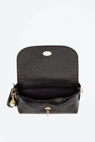 Mala a tiracolo de couro Amblar Preto - Firenze Artegiani - Preto e dourado