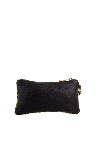 Pochete em couro Camel e preto - Firenze Artegiani - Preto