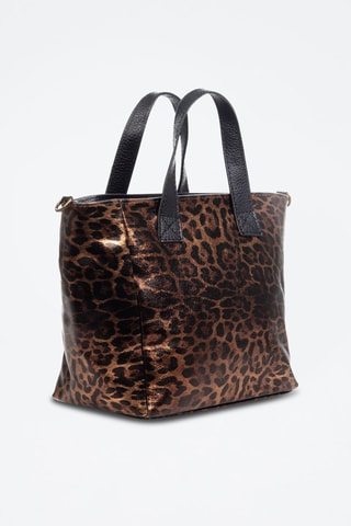Mala shopper em nobuck Cassandra - Castanho e preto - Castanho e preto