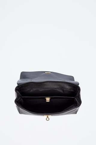Mala a tiracolo de couro Azeglio - Preto - Preto, dourado e prateado