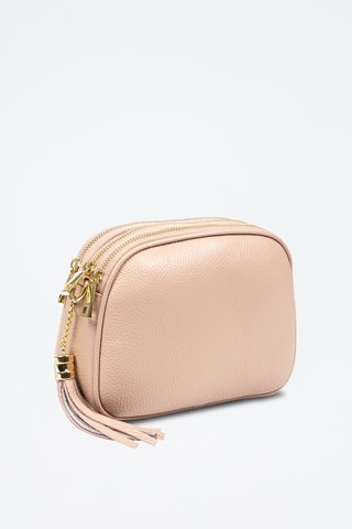 Mala a tiracolo em couro Rosa - Firenze Artegiani - Dourado e rosa