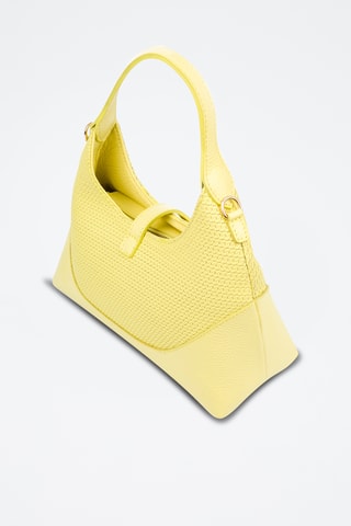 Mala de ombro em couro - Amarelo