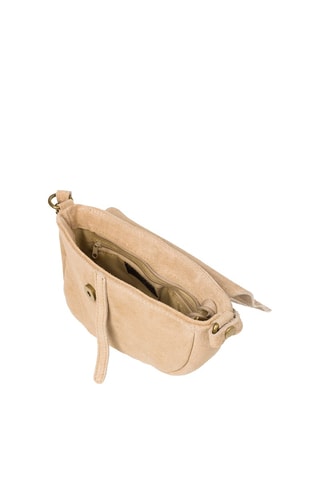 Mala a tiracolo em nobuck 
Creme - Bege