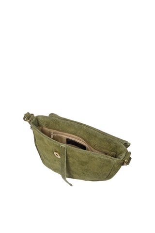Mala a tiracolo em nobuck caqui - Verde-escuro