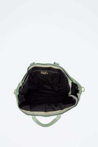 Mala shopper de couro Balsorano - Verde-claro - Verde e dourado