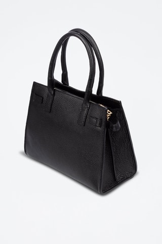 Mala de couro Banari - Preto - Preto e dourado