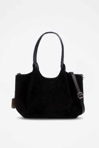 Mala shopper em nobuck - Preto