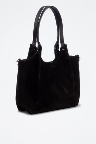 Mala shopper em nobuck - Preto