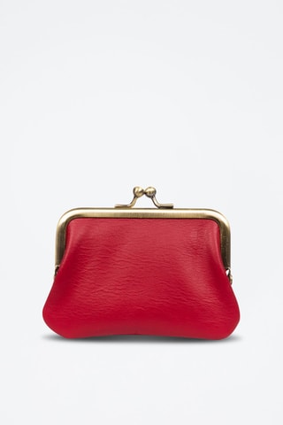 Porta-moedas em couro - Fúcsia - Vermelho-escuro