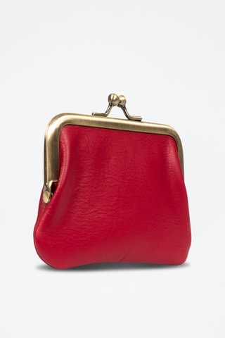 Porta-moedas em couro - Fúcsia - Vermelho-escuro