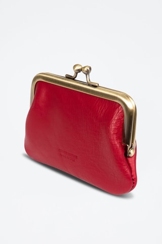 Porta-moedas em couro - Fúcsia - Vermelho-escuro
