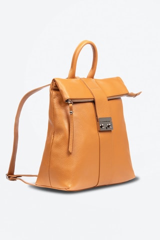 Mochila em couro Foca - Camel - Castanho