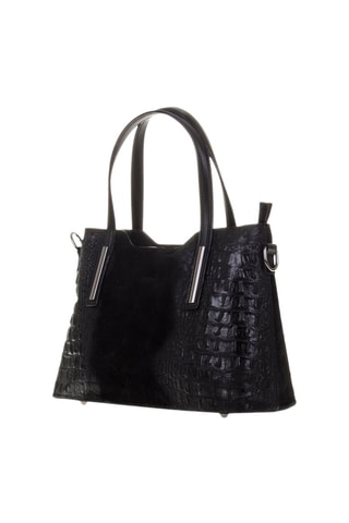 Mala shopper em nobuck - Preto e prateado - Preto