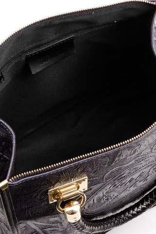 Mala bowling em couro - Preto e dourado - Preto e dourado