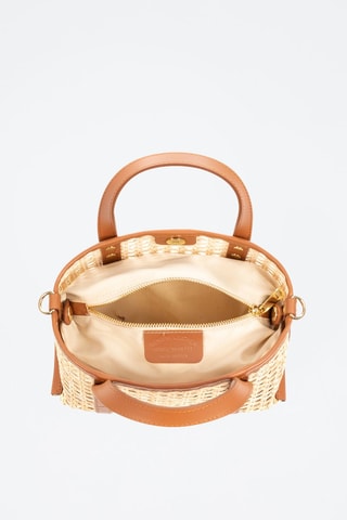 Mala shopper em couro Apollosa Camel - Bege e castanho