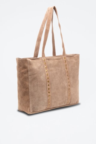 Mala shopper de couro Alonte Toupeira - Firenze Artegiani - Castanho