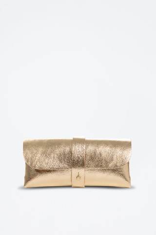 Pochete em couro - Dourado - Dourado