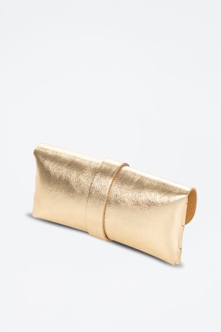 Pochete em couro - Dourado - Dourado
