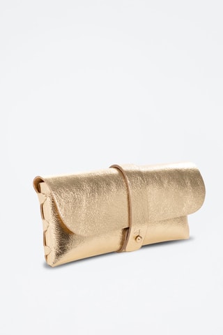 Pochete em couro - Dourado - Dourado