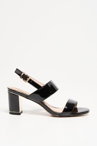 Sandales à talons vernies - Noir