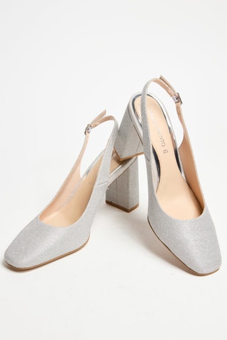 Sandales à talons vernies - Argenté