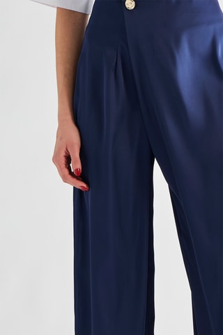 Pantalon taille haute - Bleu marine