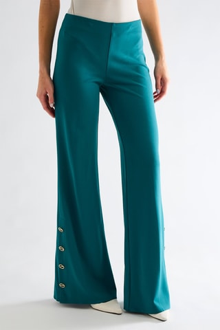 Pantalon wide legs - vert canard