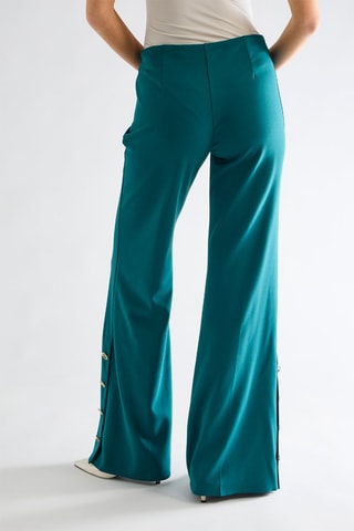 Pantalon wide legs - vert canard