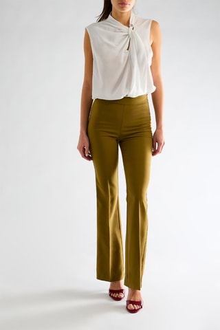 Pantalon taille haute - Kaki
