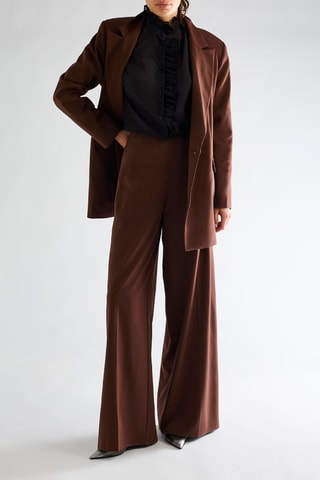 Pantalon taille haute - Marron foncé