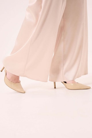 Pantalon taille haute - Beige