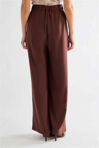 Pantalon taille haute - Marron