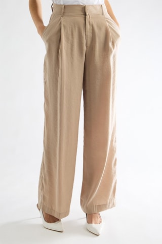 Pantalon taille haute - Beige
