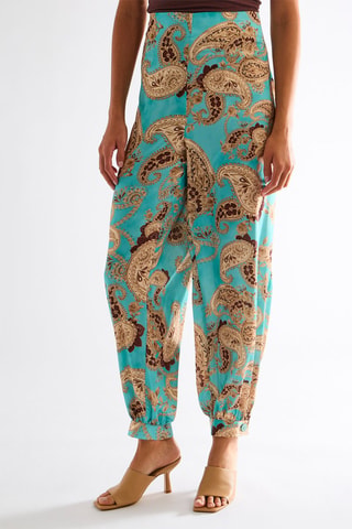 Pantalon taille haute - Vert d'eau