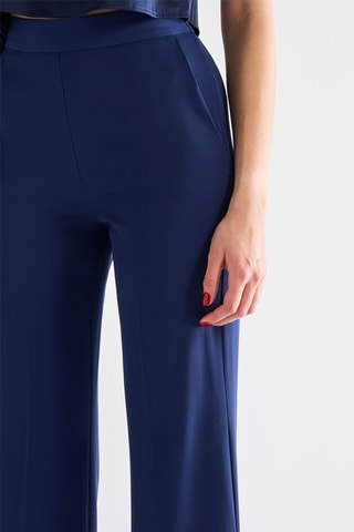 Pantalon taille haute - Bleu marine