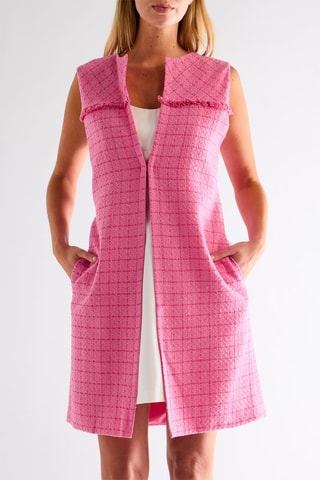 Veste longue sans manches - Fuchsia