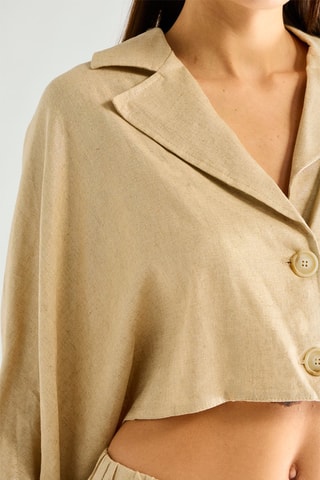 Veste courte en lin - Doré