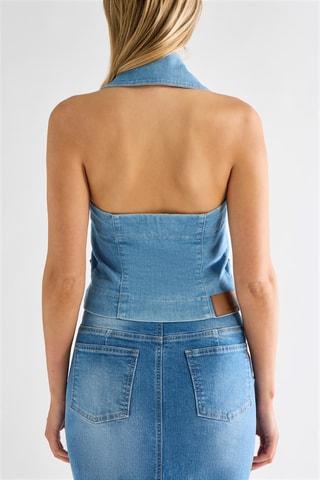 Veste sans manches en jean - Bleu indigo