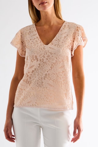 Top en dentelle - Rose