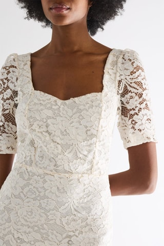 Robe patineuse en dentelle - Ivoire