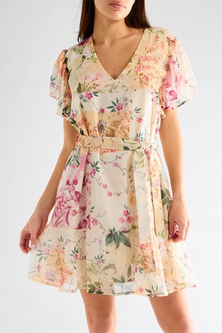 Robe patineuse - Ecru et vert clair
