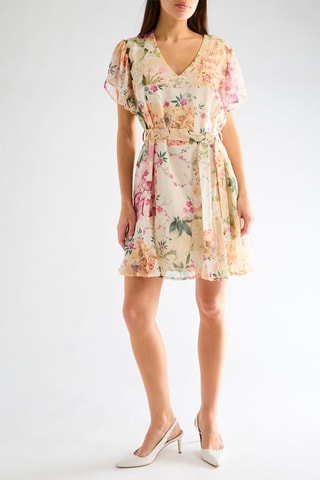 Robe patineuse - Ecru et vert clair