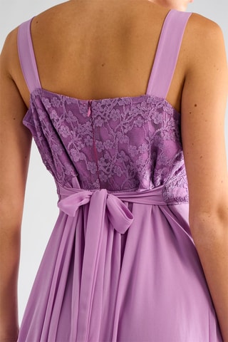 Robe longue bi-matière - Mauve