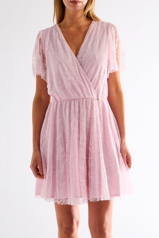 Robe patineuse dentelle - Rose poudré