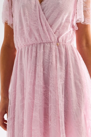 Robe patineuse dentelle - Rose poudré