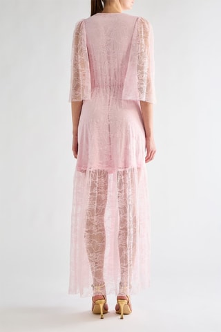Robe longue en dentelle - Rose
