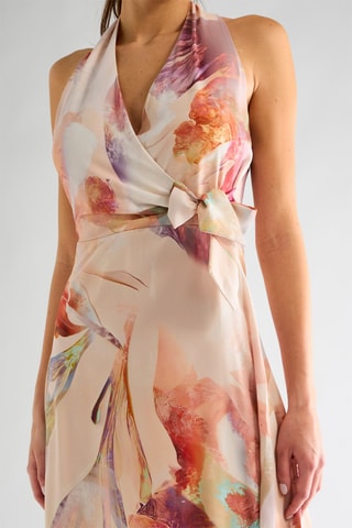 Robe longue - Rose poudré et vert clair