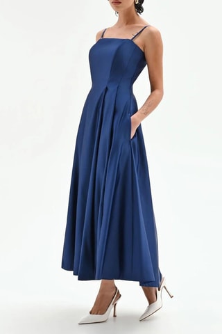 Robe midi sans manches - Bleu 