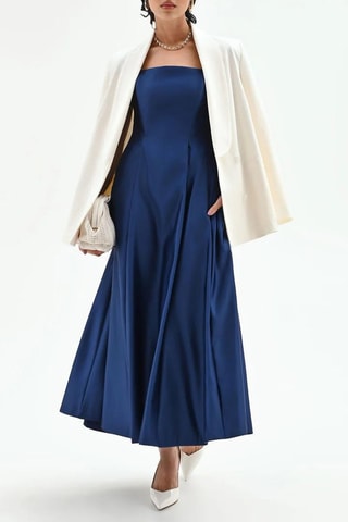 Robe midi sans manches - Bleu 