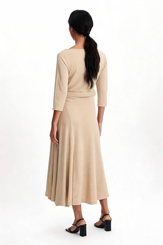 Robe midi - Beige 